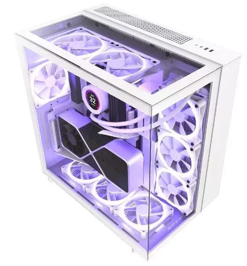 Корпус NZXT H9 Elite Window Mini-ITX, Micro-ATX, ATX White (CM-H91EW-01) RTL