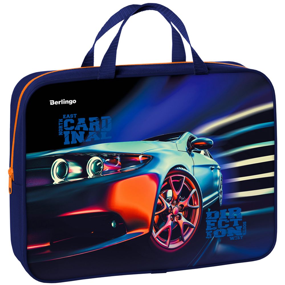 Папка с ручками А4 Berlingo Cardinal широкая ткань молния