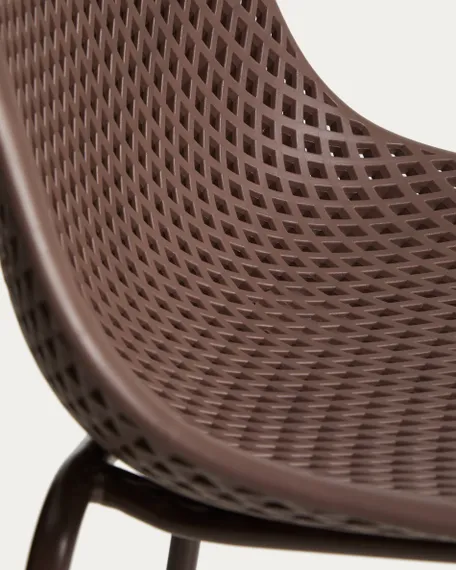 Уличный барный стул Quinby из коричневой стали и пластика, 75 см