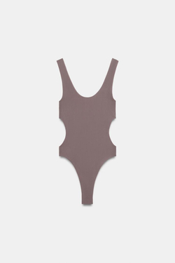 ZARA БОДИ С ВЫРЕЗАМИ, СВИНЦОВЫЙ