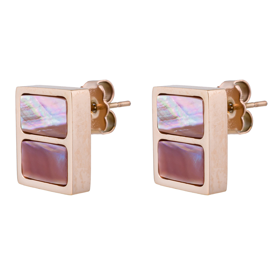 Серьги Fiore Luna Пирамида SHELL ROSE AE02788-8 R/RG