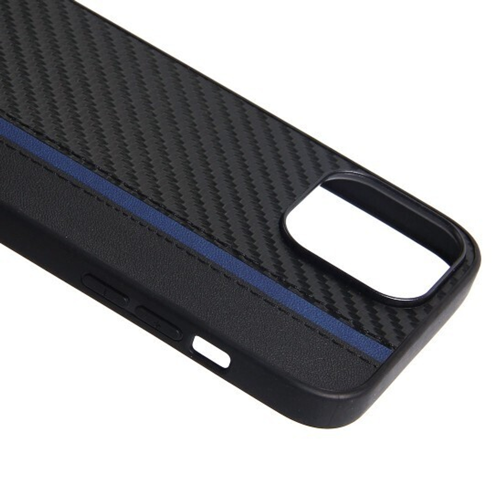 Чехол для iPhone 13 Pro Max, карбоновый , 012465 Синий