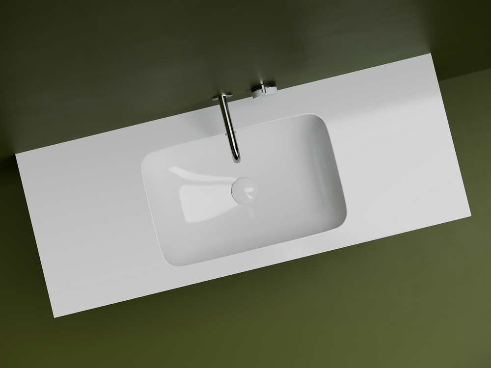 Раковина встраиваемая снизу 540x360x190 с отверстием слива перелива цвет белый CN7018