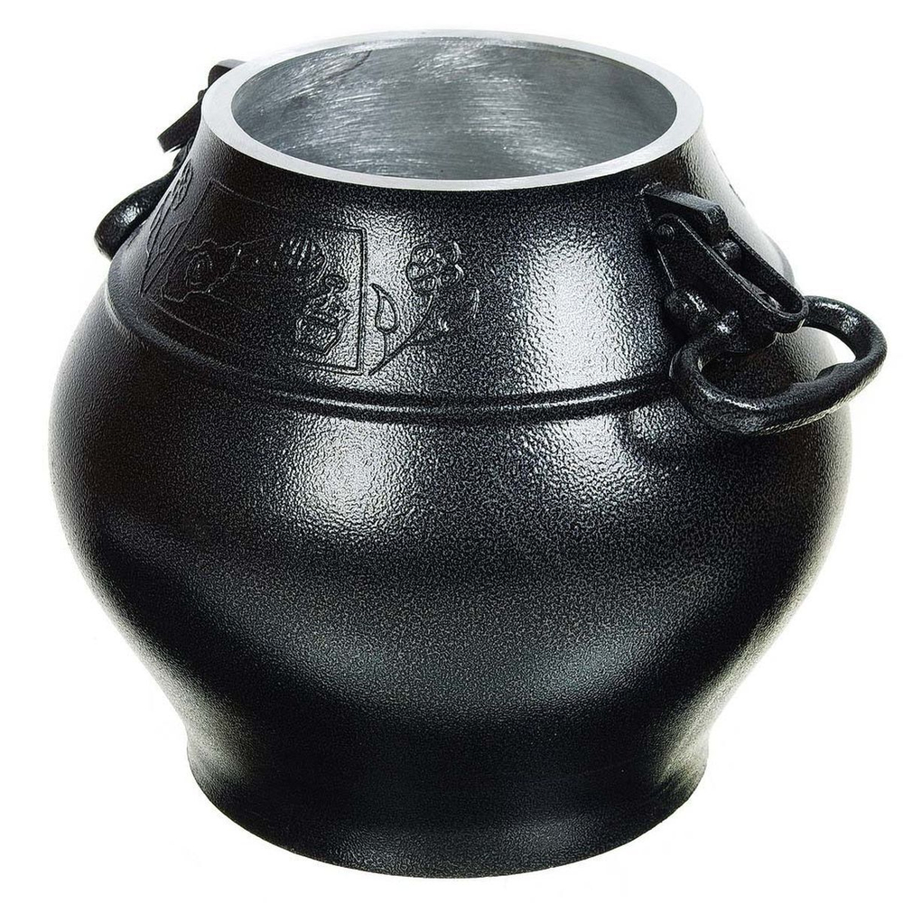 Казан афганский алюминий, 8 л, с крыш, с ручками, чер, ach8