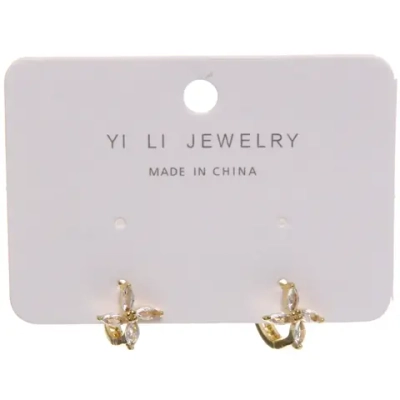 Серьги из гиппоалергенного металла со стразами «ПАЛУМНА», звезда, цвет золото и серебро, 1,3-dсм