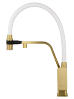 Смеситель для кухни с гибким изливом и подключением фильтра WONZON & WOGHAND, Брашированное золото (WW-88458013-BG(MW))