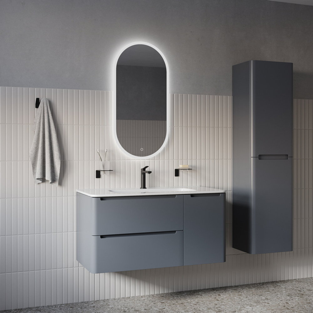 Зеркало с подсветкой 3 в 1 IDDIS Uniq, два навеса, 90/45 см, UNI9045i98