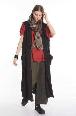 ДЛИННЫЙ ЖИЛЕТ ИЗ ЛЬНА