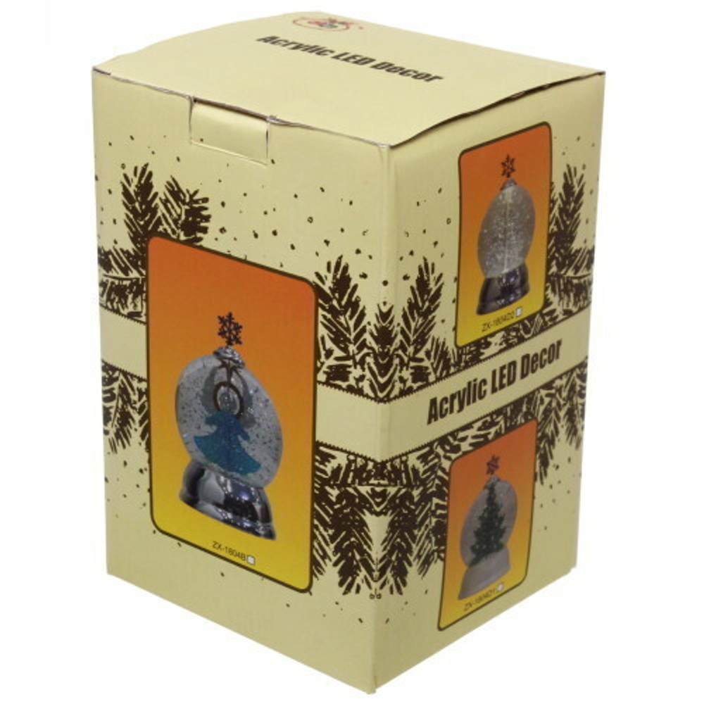 Сувенир с подсветкой «Снежинка в шаре» 17см Голубой