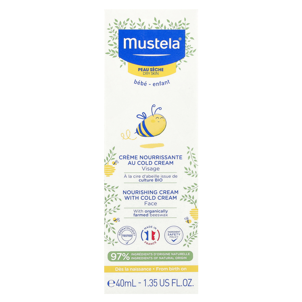 Mustela, питательный охлаждающий детский крем для лица, для сухой кожи, 40 мл (1,35 жидк. унции)