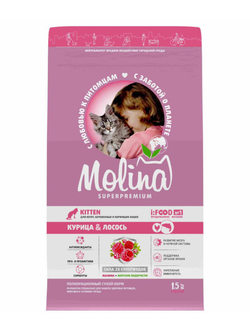 MOLINA Сухой корм для котят с курицей и лососем 0,4 кг