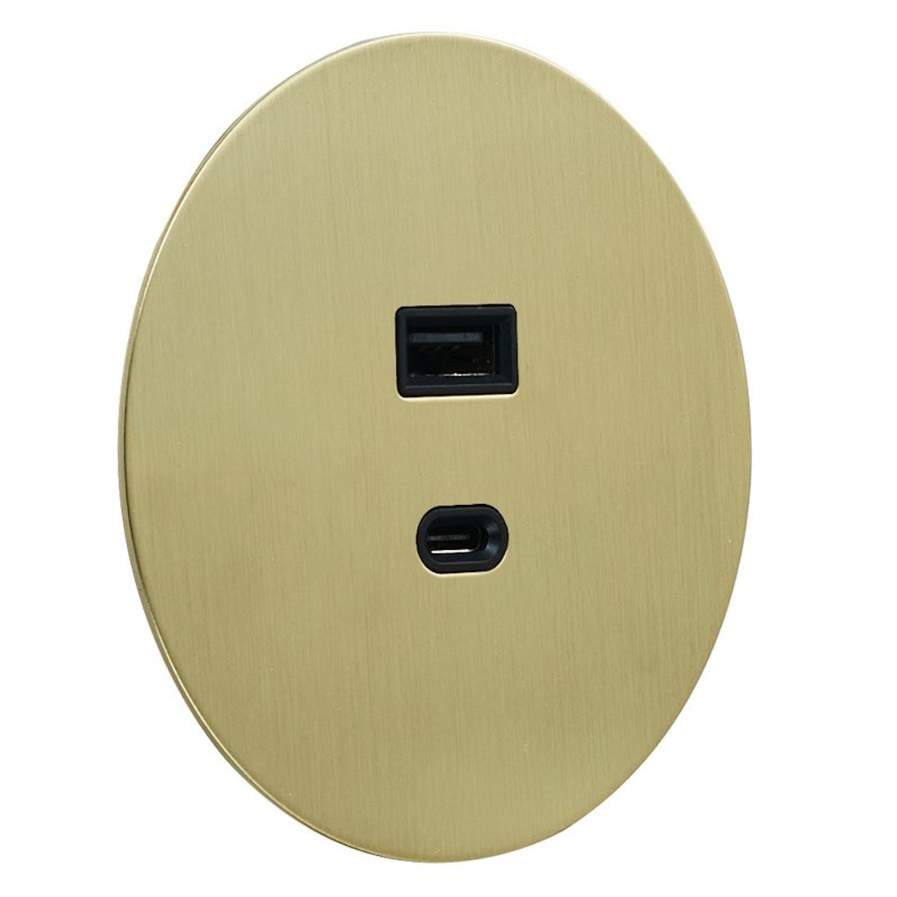 USB розетка (тип A+C), золото, Salvador, EU040112
