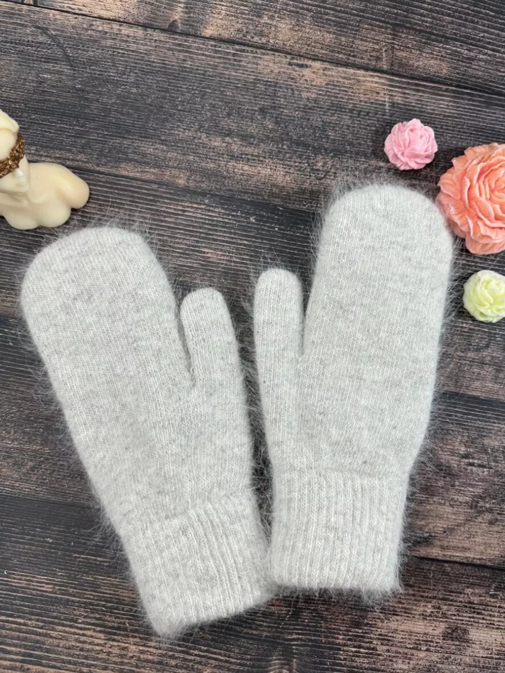 Варежки зимние теплые пушистые ангора