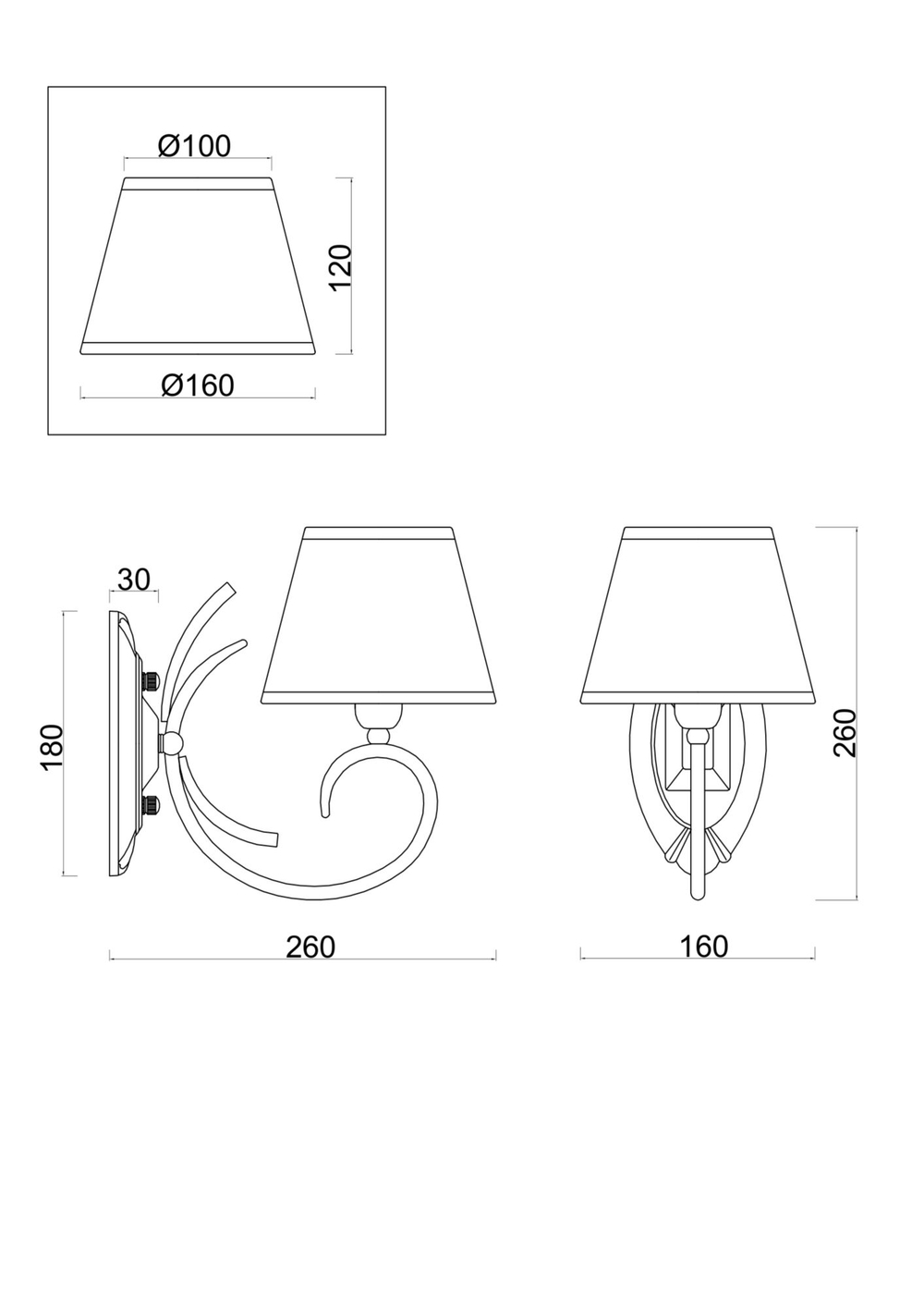Настенный светильник (бра) Freya FR2013WL-01G