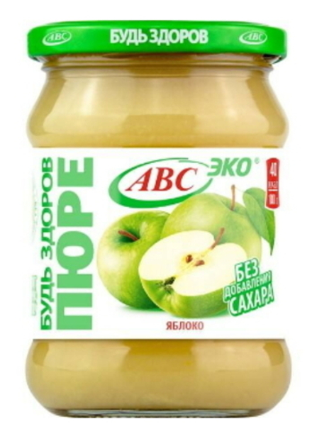 Фруктовое пюре "Будь здоров" Яблоко 450 г. АВС