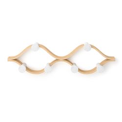 Вешалка настенная Montage, 6 крючков, натуральное дерево/белая