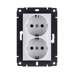 Розетка штепсельная SCHUKO двойная 16A/250 В, белый Kollinger REA-032WH для Aspekt, Eleganz, Reflex