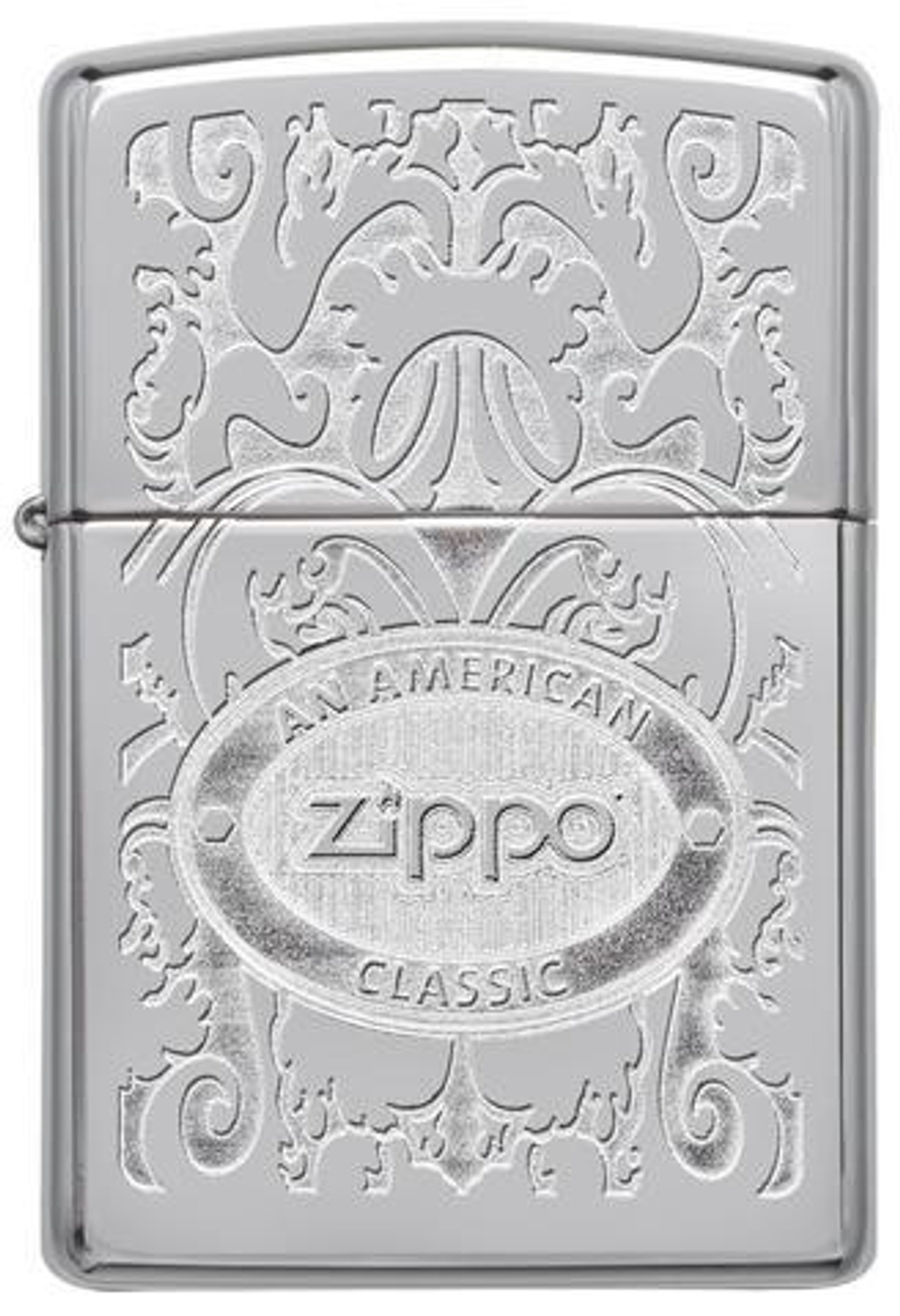 Зажигалка ZIPPO Classic High Polish Chrome™ со Штампом Crown Stamp™ Zippo на торце крышки ZP-24751