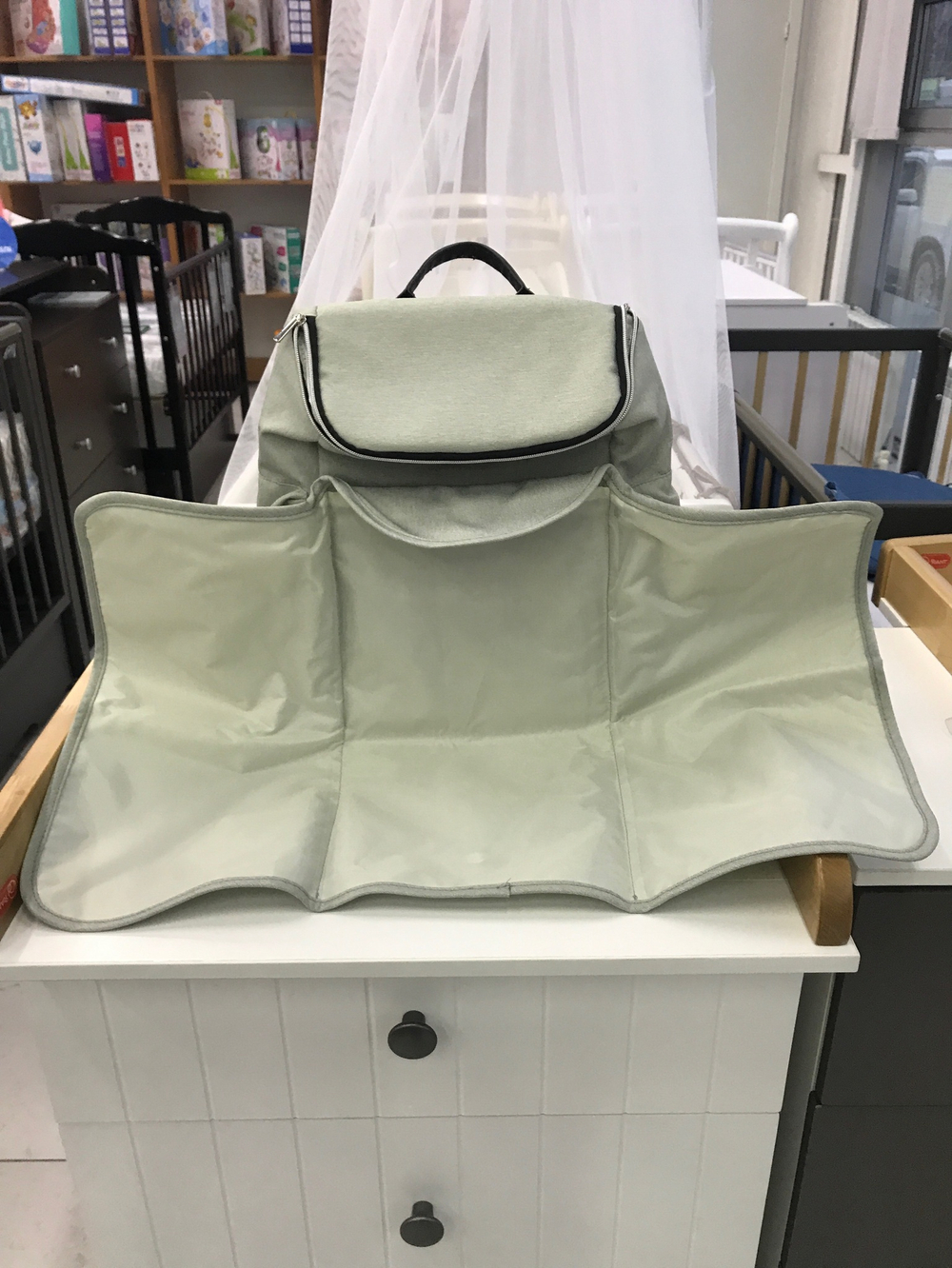 Рюкзак текстильный для мам (серый)