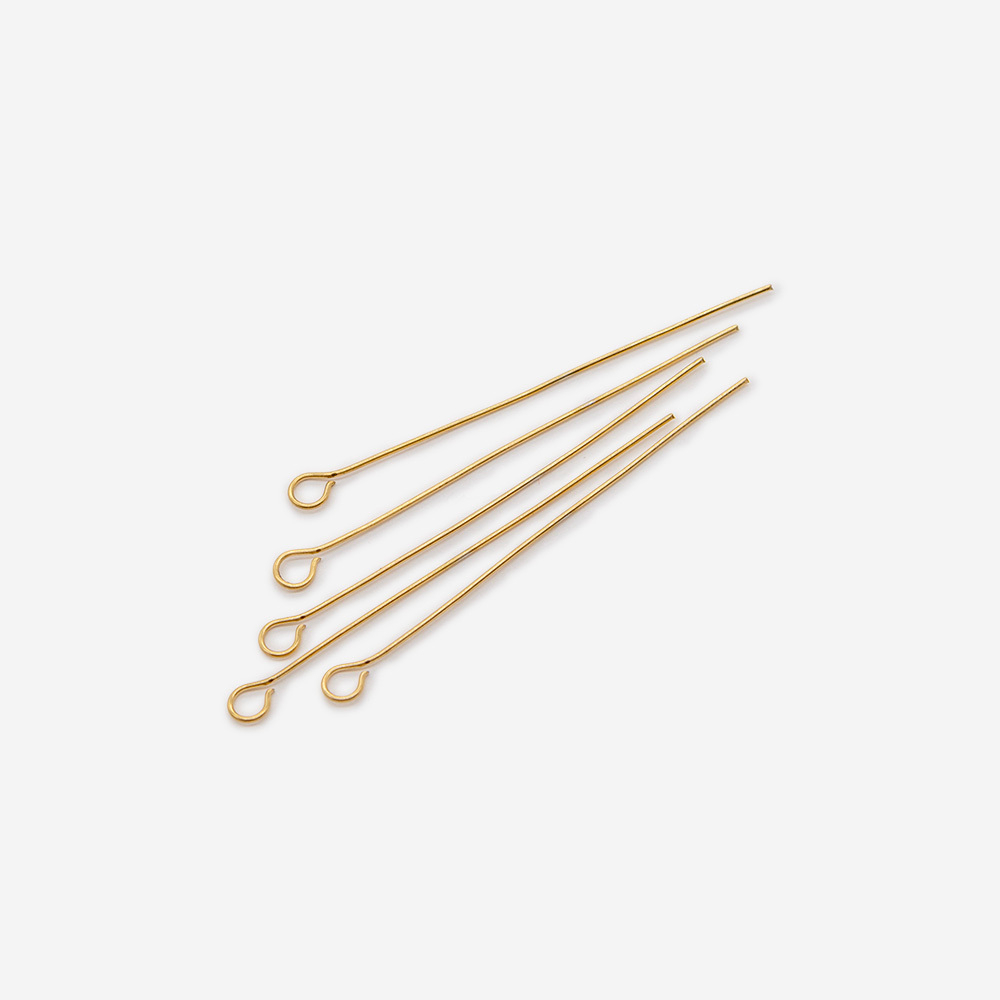 Пины с петлей, 40*0,5мм, сталь, позолота