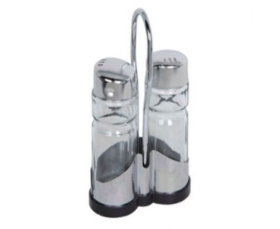 Набор из 3 предметов SPEZIA: солонка 40мл и перечница 40 мл на подставке (нерж.сталь, стекло) (009367)