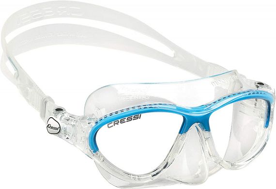 Набор детский  Cressi Moon Kid (маска Cressi Moon Kid  + трубка Top) прозрачный силикон синий