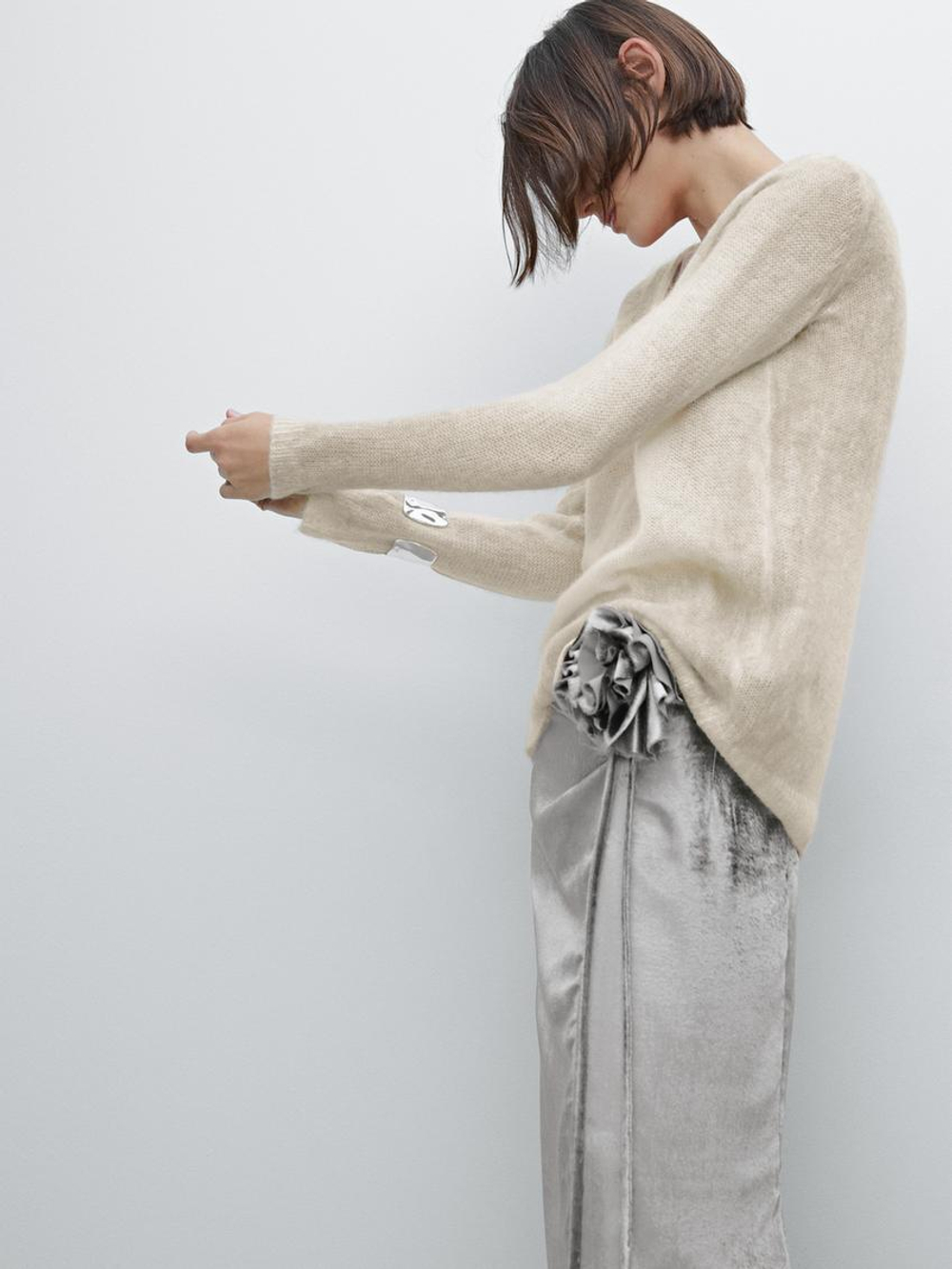 Massimo Dutti Трикотажный свитер - Studio, натуральный, кремовый