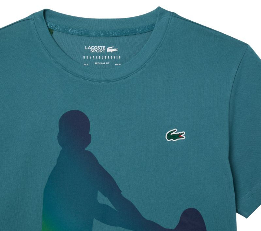 Мужская теннисная футболка Lacoste Tennis X Novak Djokovic T-Shirt & Cap Set - hydro blue