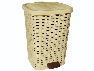 Ведро для мусора 12л с педалью "Плетеное", цвет микс