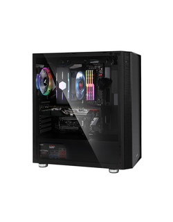Корпус ZALMAN R2, ATX, BLACK, WINDOW, 2x3.5", 2x2.5", 2xUSB2.0, 1xUSB3.0, RGB FAN CONTROLLER, REAR 1x120mm RGB