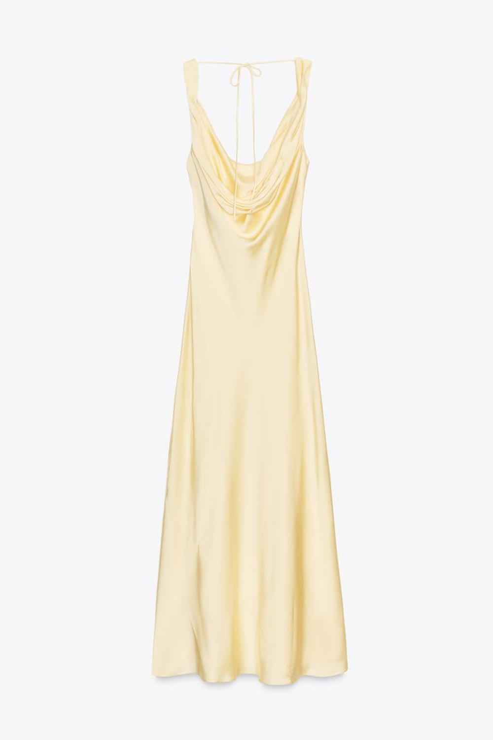 ZARA ДЛИННОЕ АТЛАСНОЕ ПЛАТЬЕ ИЗ КОЛЛЕКЦИИ ZW, ЖЕЛТЫЙ