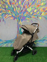 Коляска прогулочная Babalo 2022 Коричневый текстиль на белой раме с сумкой