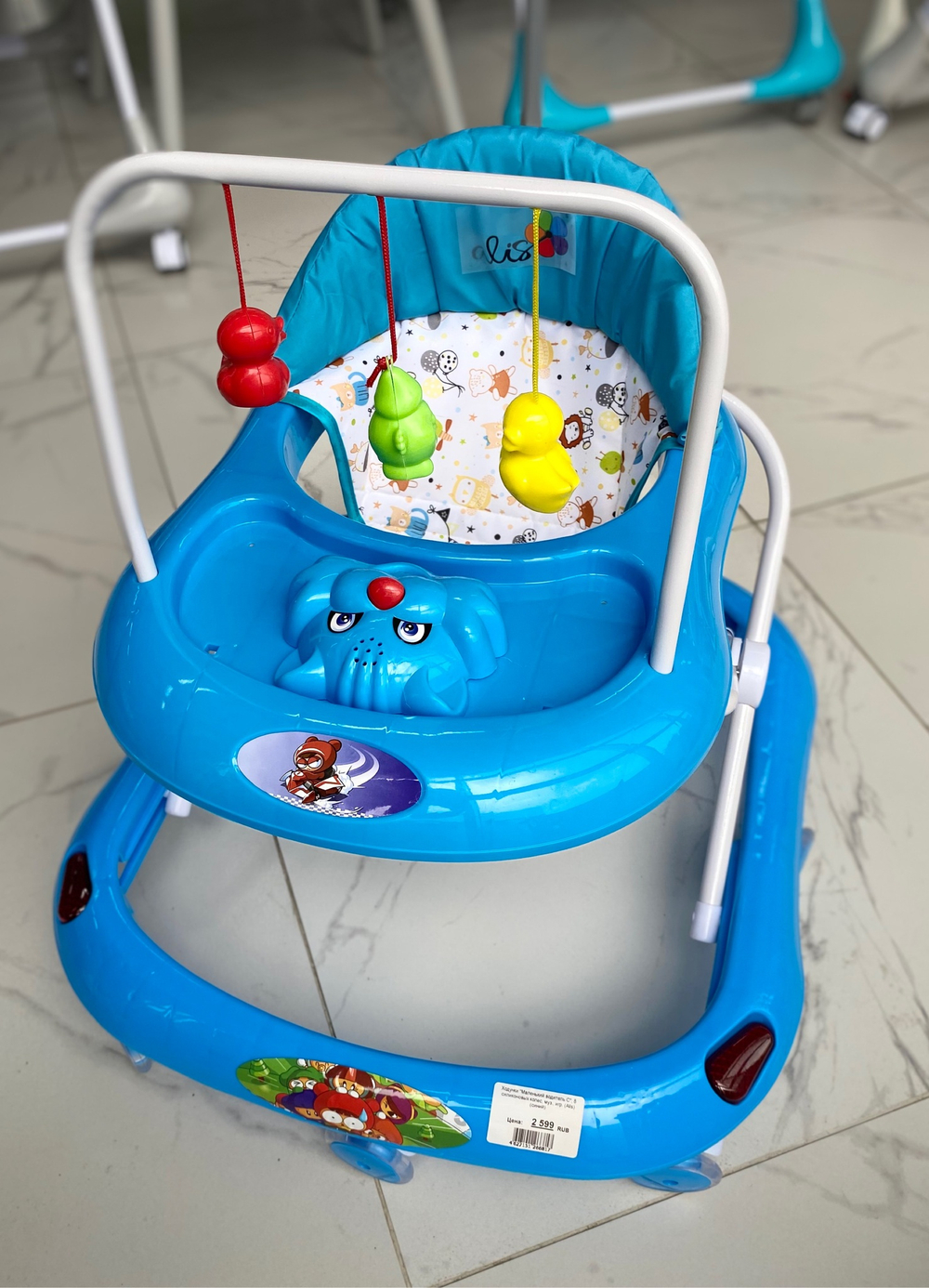 Ходунки "Маленький водитель С", 8 силиконовых колес, муз., игр. (Alis) (синий)