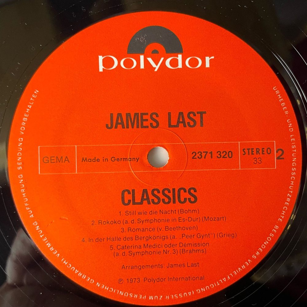 Винтажная виниловая пластинка LP Джеймс Ласт James Last Orchestra Classics (Germany 1973)