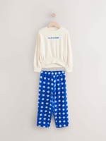 Толстовка и брюки в комплекте для девочки Next E61-409, Кремовый, Синий