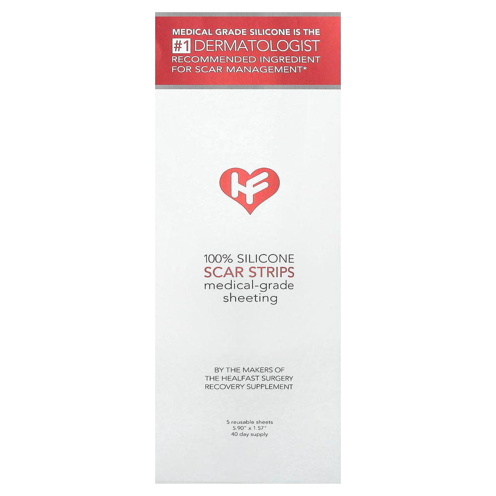 HealFast, 100% силиконовые полоски от шрамов, 5 многоразовых шт.