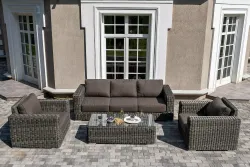 "Боно" лаунж-зона из искусственного ротанга, цвет графит