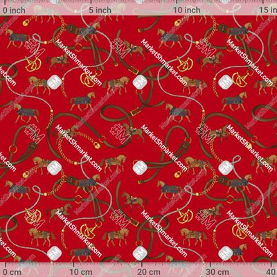 Конный спорт. Лошади на красном фоне by Julia Koshkina 429 DPI