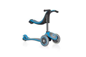 Самокат-беговел трехколесный Globber Evo 4 in 1 с подножкой голубой фото №3