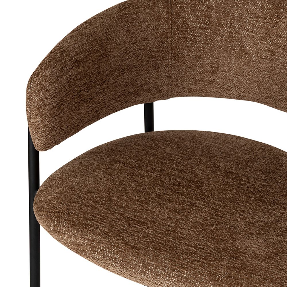 Стул полубарный Helning, мягкий шенилл, серо-коричневый