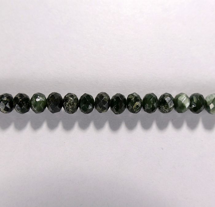 Бусина из клинохлора, фигурная, 4x6 мм (рондель, граненая)