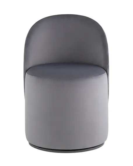Крутящийся пуф со спинкой Loreen, серый велюр