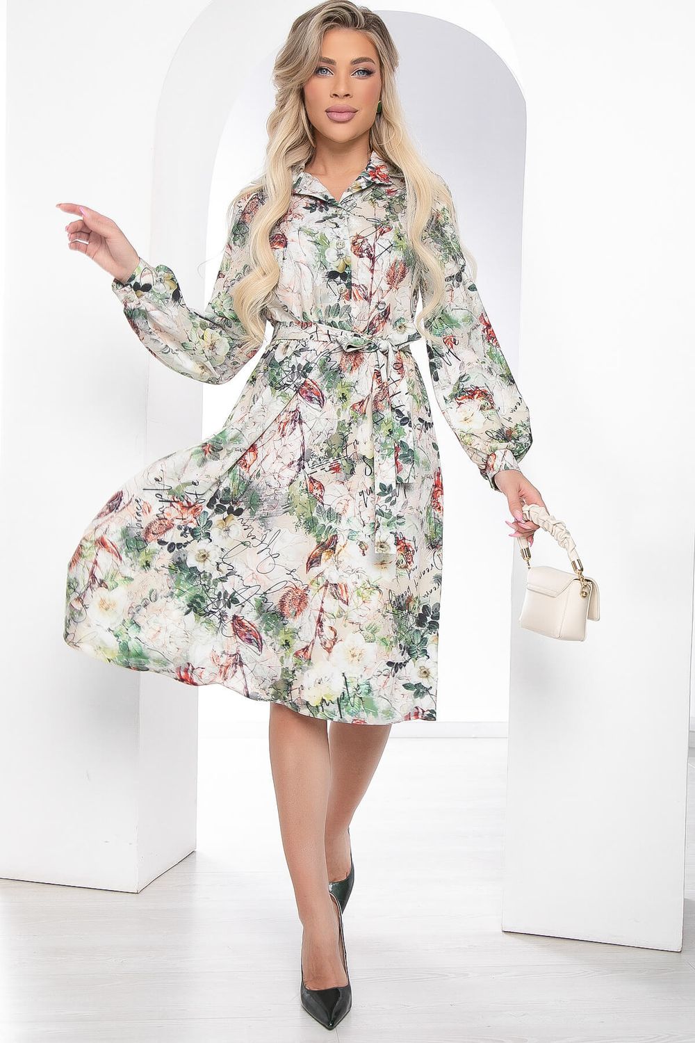 Платье "Весенняя фантазия" (беж/мультиколор) П8418 LT Collection