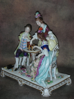 Статуэтка. Фарфор. За игрой в шахматы. Sitzendorf. Германия