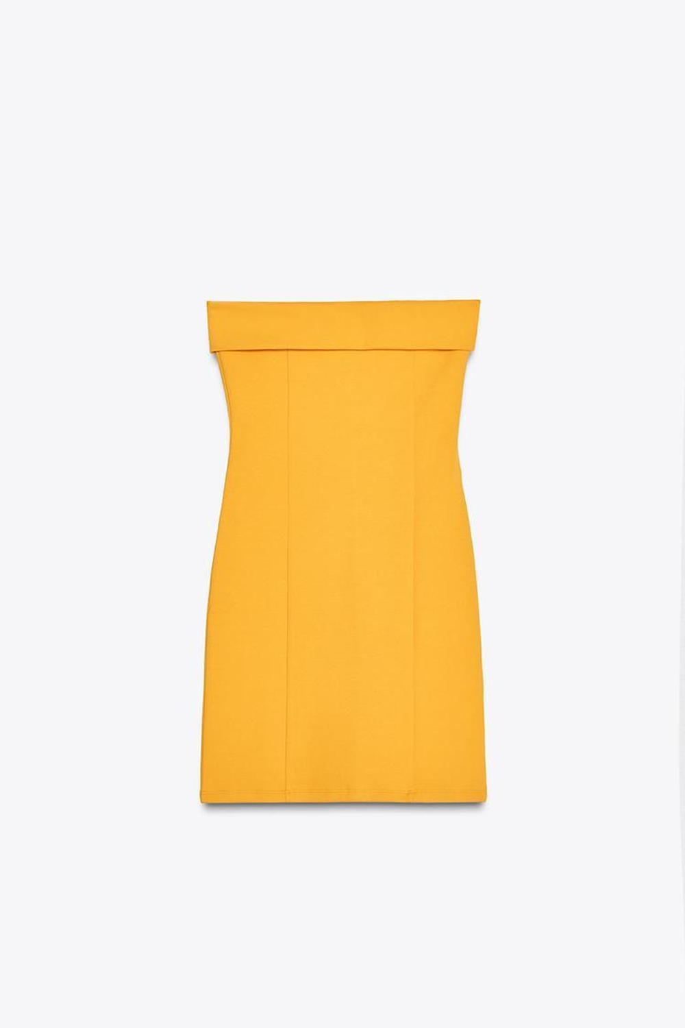 ZARA ПЛАТЬЕ ИЗ ИНТЕРЛОКА С ОТКРЫТЫМИ ПЛЕЧАМИ, МАНДАРИНОВЫЙ