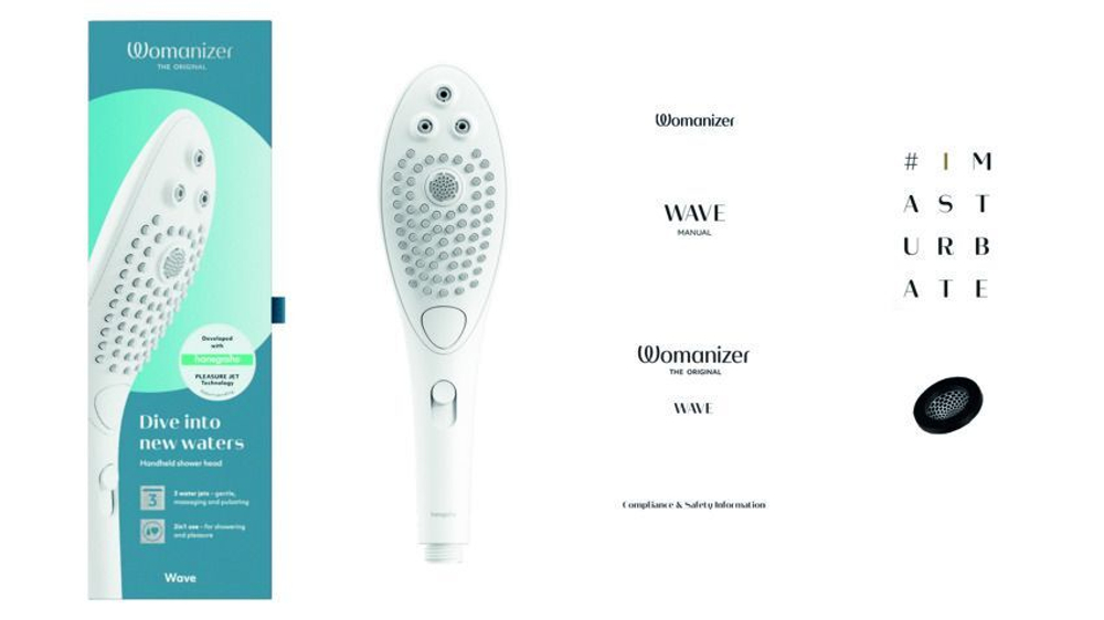 Белая насадка для душа Womanizer Wave