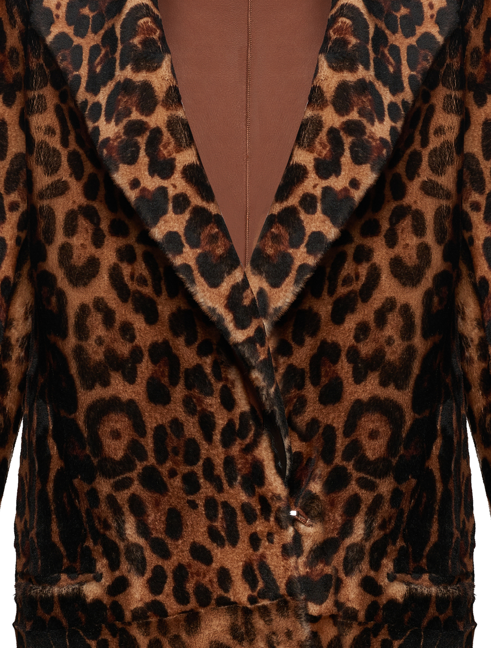 Дубленка леопард двусторонняя без пояса