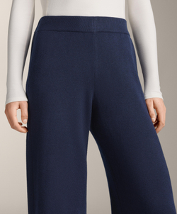 OYSHO Прямые брюки с резинкой по бокам, синий