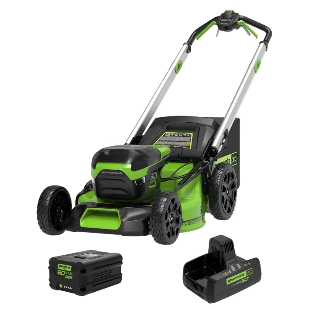 Аккумуляторная газонокосилка Greenworks GD60LM51SP2K5 60В (2 x 5 Ач, ЗУ) нож 51 см, 2514307U2G
