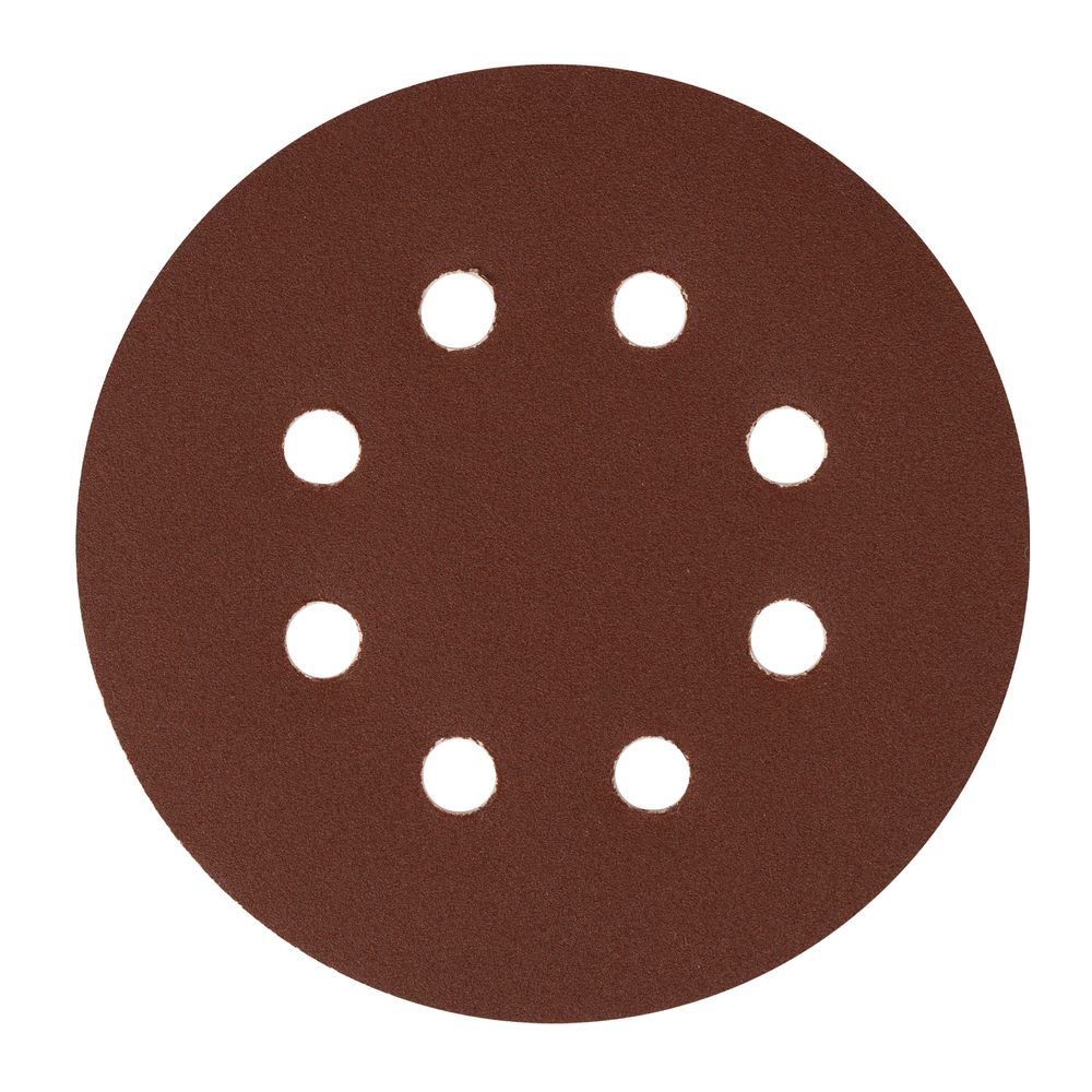 738087 Круг абразивный P 180, на ворсовой подложке под "липучку" 125 мм, перфорированный, 5 шт.  Сибртех